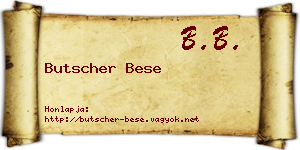 Butscher Bese névjegykártya